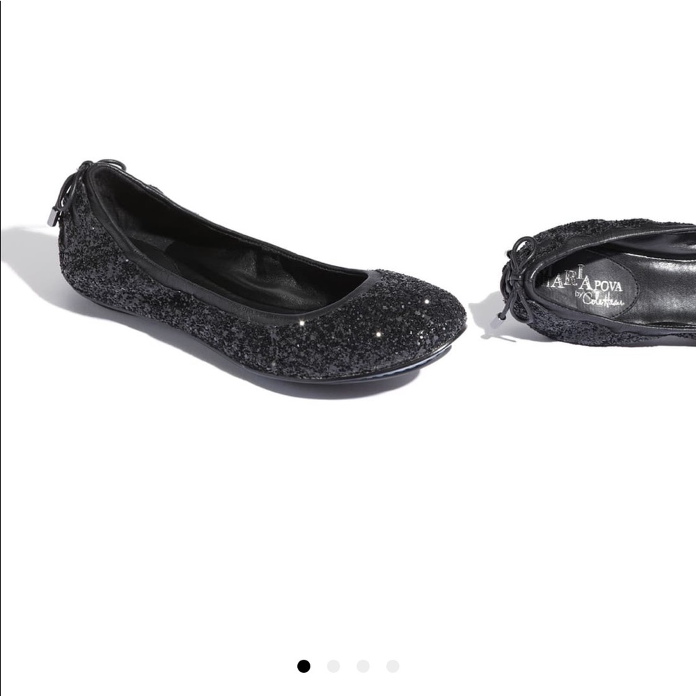 Cole Haas “Air Bacara” Glitter Ballet Flats Black